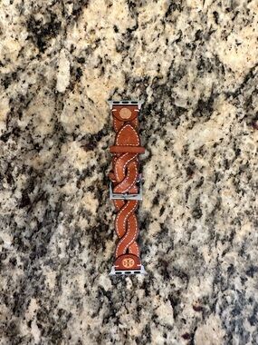 Tory Burch Tan Braided Leather Apple Watch Strap 41mm